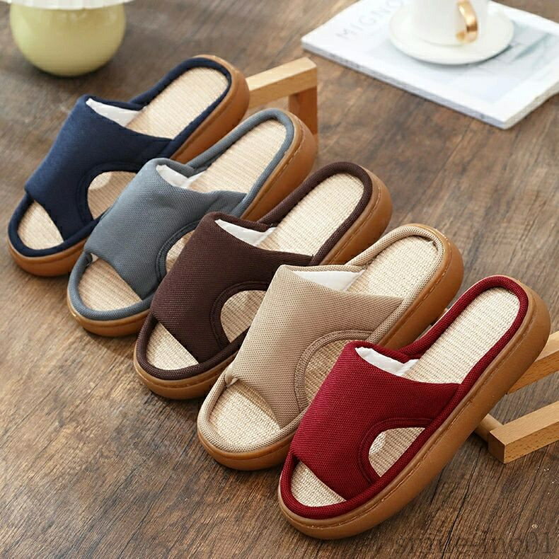 【送料無料】和風 春夏用 前開き 通気性 蒸れない カップル メンズ レディース ルームシューズ クッシ..