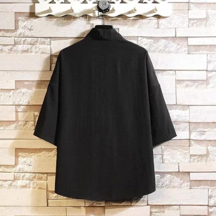 【送料無料】長 紳士 襟付き 衿付き 肌襦袢 和装インナー 通気性 夏用 インナー 浴衣 作務衣 下着 着物 和装 襦袢 五分袖 洗える 男性 メンズ