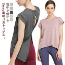 【送料無料】シャツ ヨガ トップス ホットヨガ 体型カバー 背中開き フィットネスウェア ヨガウェア レディース 半袖 スポーツウェア