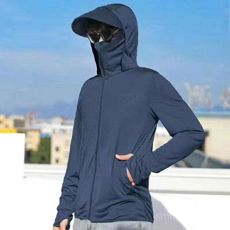 【送料無料】ップパーカー 指穴 つば 大きいサイズ ライトアウター 薄手 トップス ストレッチ 速乾 冷房対策 紫外線対策 日焼け防止 服 春 夏