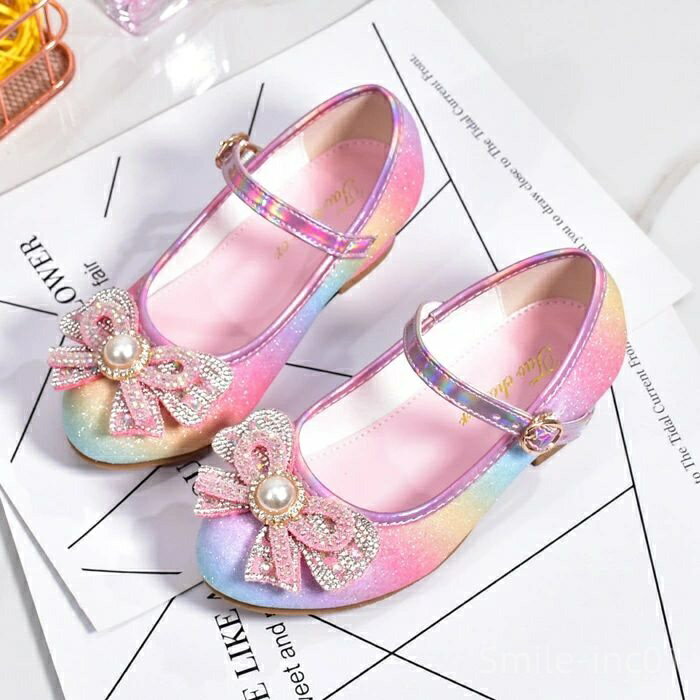 【送料無料】キッズ フォーマル 靴 女の子 パンプス パーティー シューズ 子供靴 お姫様 リボン付 ハイ..