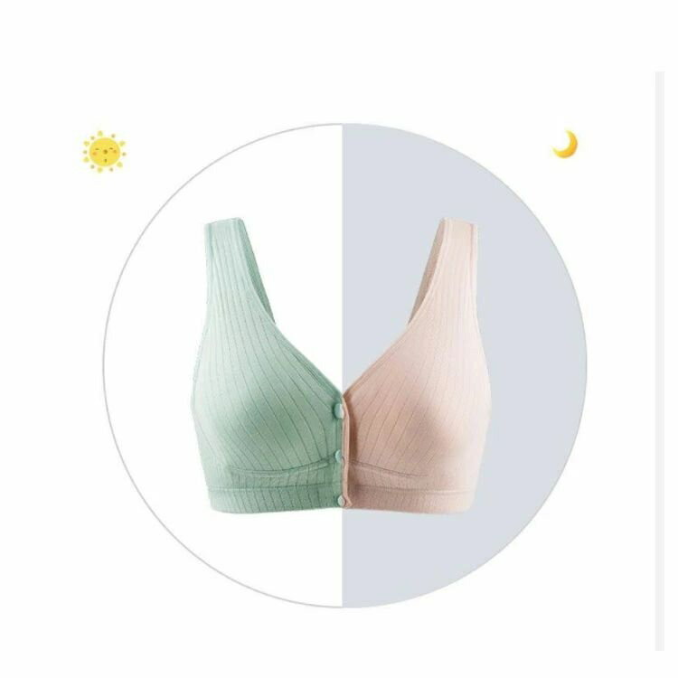 【送料無料】前開き 授乳用 ノンワイヤー ブラジャー 垂れ防止 大きいサイズ マタニティブラ マタニティインナー ブラ 2枚セット授乳