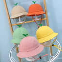 【送料無料】ピンク イエロー 紐付き お散歩 お出かけ かわいい おしゃれ 無地 芽 葉っぱ 男の子 女の子 子供用 帽子 ベビー