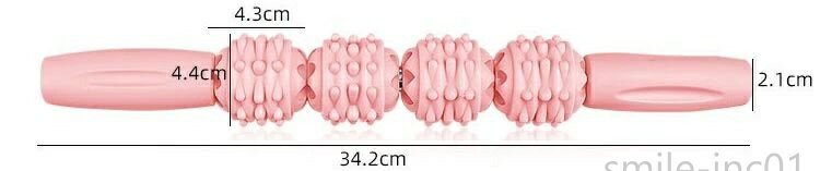 スマイル・インクのマッサージ ローラー マッスル 筋膜リリース 筋肉 ローラー マッサージ棒 トレーニング 首 腰 肩 背中 血液循環 筋肉 ほぐす 姿勢矯正 足のむくみ 疲労回復 健康器具 ヨガポール｜アングル2