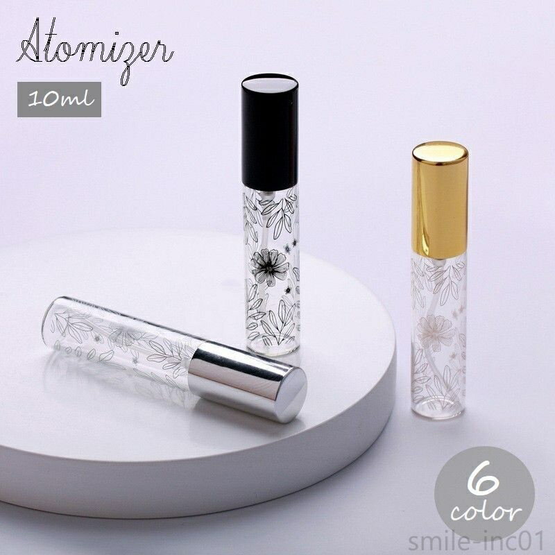 【送料無料】おしゃれ 持ち運び 葉 植物 はっぱ 花 フラワー リーフ ボタニカル ボトル 香水 透明 10ml スプレー 詰替容器 アトマイザー