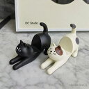 【送料無料】スマホ アンティーク 猫 グレー かわいい 置き ブラウン ねこ 飾り アニマル おもしろ アンティーク風 スマホスタンド 動物 おし(2)