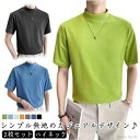 【送料無料】2枚セット!ハイネックtシャツ 無地 ハイネック カットソー メンズ 半袖 5分袖 トップス 大きいサイズ ホワイト