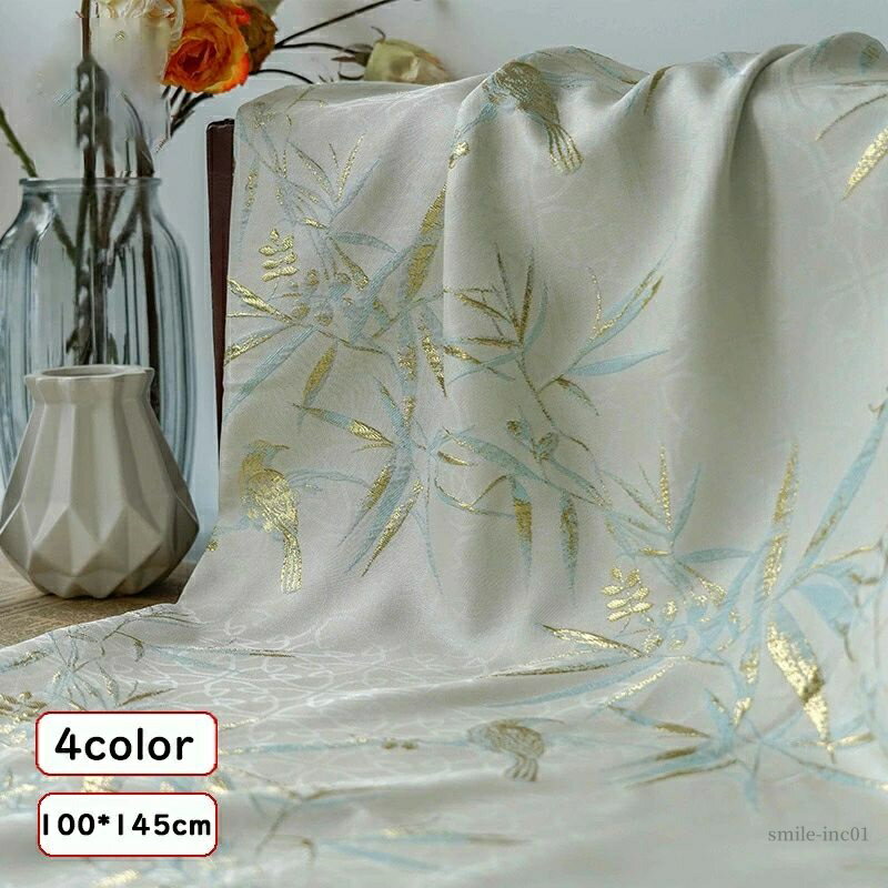 【送料無料】[145cmx100cm]生地 布 ポリエステル 手芸 手作り 竹柄 チャイナードレス生地 布地　きじ ..