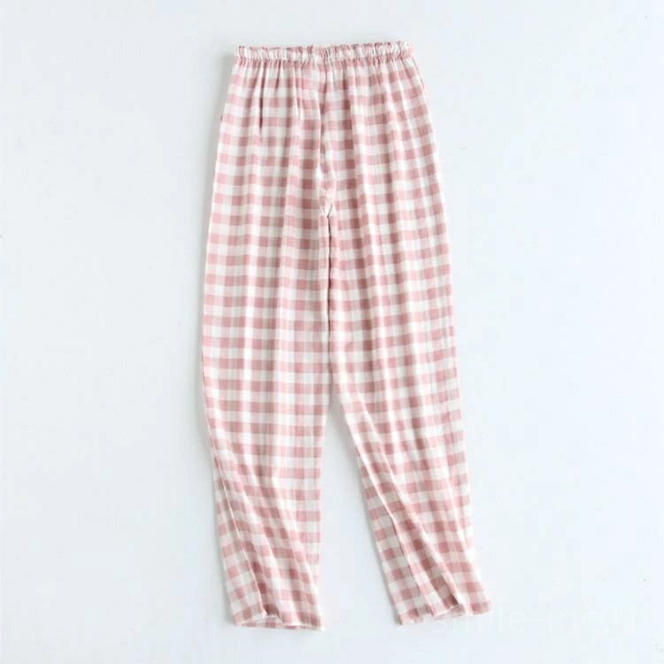 【送料無料】ガーゼ 綿 カップル カジュアル ゆったり パジャマ 部屋着 ホームウェア 長ズボン ボトムス パジャマパンツ ルームパンツ