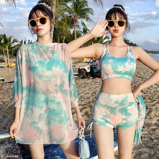 【送料無料】水泳 海水浴 ショートパンツ セパレート ポッチャリ 体型カバー 大きいサイズ トップス シアー 7分袖 レディース 3点セット 【送料無料】水泳 海水浴 ショートパンツ セパレート ポッチャリ 体型カバー 大きいサイズ トップス シアー 7分袖 レディース 3点セット