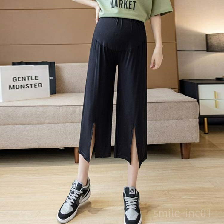 【送料無料】パンツ ルーム モダール 部屋着 ルームウェア 夏物 八分丈 八分丈 マタニティ服 らくちん 産前産後 マタニティパンツ 2