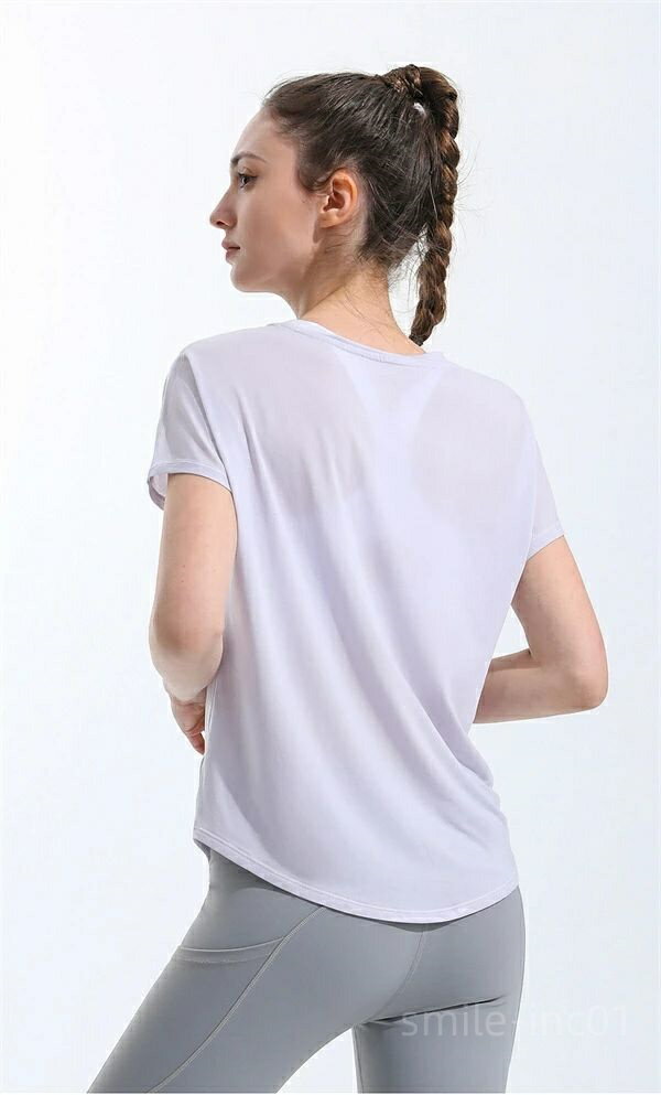 【送料無料】ジョギング ランニングウェア フィットネスウェア ブラウス ホットヨガ ジムウェア ロング丈 体型カバー S M L 裏地なし