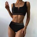 【送料無料】れいめ 大人可愛い 2点セット 上下 ツーピース 谷間魅せ 胸元 ローライズ セパレート タンキニ レディース スイムウェア ビキニ