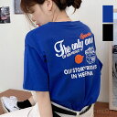 【送料無料】韓国風 バックロゴ プリントtシャツ(4)
