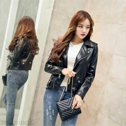 【送料無料】ライダースジャケット 秋アウター 革ジャン レディース レザージャケット レザー ダブル シングル ライダースジャケット バイカージャケット 長袖