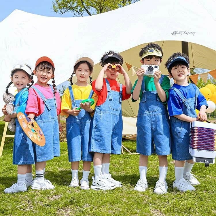 【送料無料】キッズ ダンス 衣装 ヒップホップ サロペット パンツ 半袖 tシャツ カラフル ダンス衣装 オーバーオール ダンス 女の子 男の子 ダボダボ ズボン ガールズ