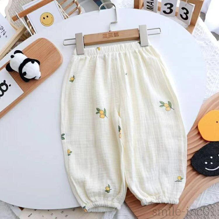 【送料無料】子供服 キッズ ロングパンツ 2枚セット 虫よけ ズボン 薄手 涼しい 冷感 春夏用 総柄 綿混 女の子 防虫 日除け カジュアル スウェットパンツ 涼しい 防蚊 2