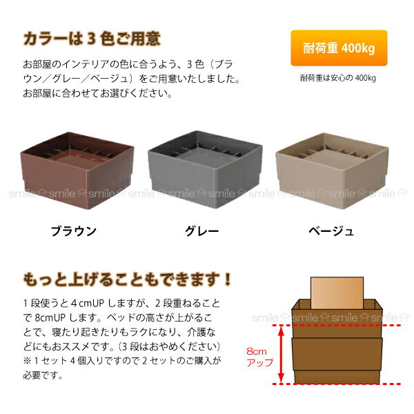 ベッドの高さをあげる足[AKO-06]/10P...の紹介画像3