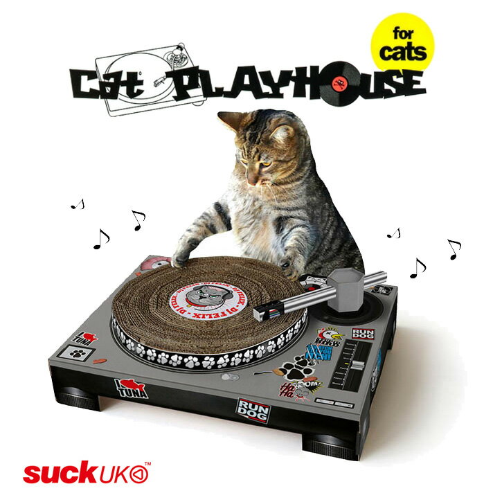 キャットスクラッチャー DJ / 【送料無料】猫 爪とぎ おもしろ ターンテーブル型 つめとぎ ガリガリ ダンボール SUCK UK