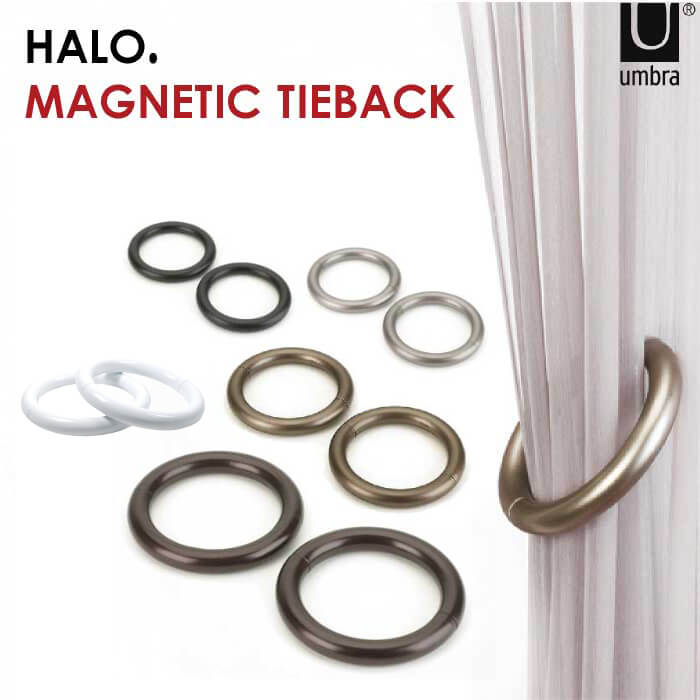 カーテンタッセル マグネット umbra アンブラ [nyuka未]/ ハロ マグネティックタイバック 2セット HALO MAGNETIC TIEBACK 2P 【P10】/10P03Dec16