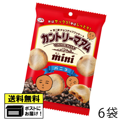不二家 カントリーマアム バニラ（6袋） クッキー チョコチップクッキー ハンディーパック 小袋 バレンタイン ホワイトデー プレゼント 義理チョコ おやつ お菓子 メール便 送料無料(4)