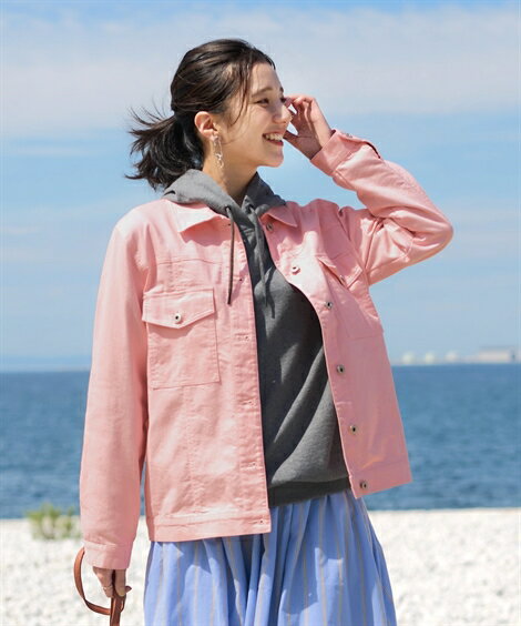 ＼クーポン有／アウター 大きいサイズ 花粉がつきにくい綿混ストレッチカラージャケット（UVカット）