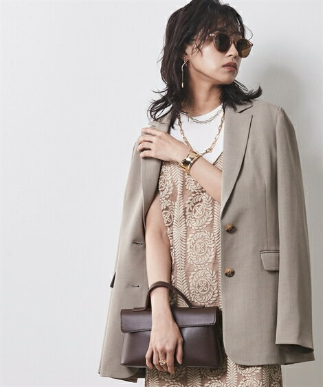 アウター 大きいサイズ ボックスシルエットテーラードジャケット シックスタイル L LL 3L 4L 5L 6L 8L 10L 30代 40代 50代 女性 スマイルランドのサムネイル