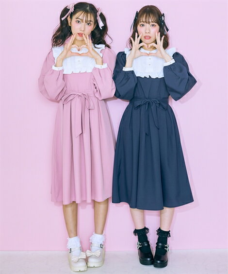 ワンピース 大きいサイズ　フリルロングワンピース marunレディース 春 秋