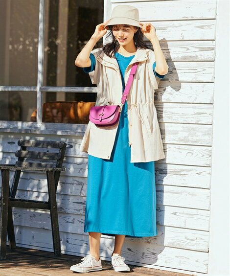 ＼クーポン有／トップス 大きいサイズ　はっ水加工ビッグシルエットフード付ロングベスト レディース 春夏秋 ゆったり カジュアル 体型カバー 30代40代50代 レディース 羽織 アウター