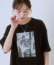 \クーポン有/トップス <大きいサイズ> 綿100%ゆるシルエットプリントTシャツ(接触冷感)レディース 大きいサイズ 20代 30代 40代 50代 春 夏 秋 お出かけ シンプル ベーシック 体型カバー スマイルランド smileland