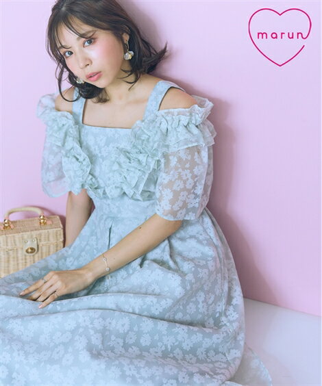 ＼クーポン有／ワンピース ＜大きいサイズ＞フラワーチェックデザインワンピース　marunレディース 