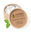 SuperBee Dentos エコ 歯磨きタブレット| 150粒入り| エコフレンドリー、プラスチックフリー, ナチュラルl きれいな歯 息スッキリ