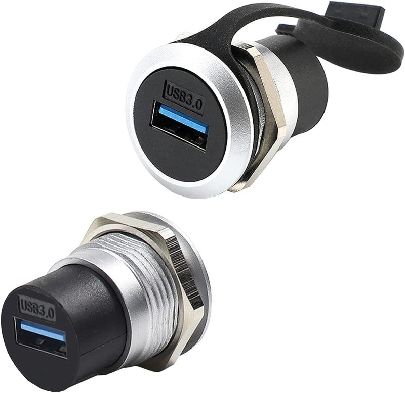 ANMBEST 2点 USB パネルマウントカプラー、DタイプモジュールUSBパススルーコネクター、メス-メスバルクヘッドエクステンションインターフェースアダプター