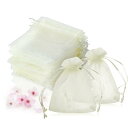Magicfour 50枚 オーガンジー巾着袋 ラッピング袋 プレゼント袋 10*12cm 可愛い 無地 透明 小 誕生日 結婚式 サシェ用バッグ プレゼント プチギフト ジュエリー アクセサリー 小物入れ