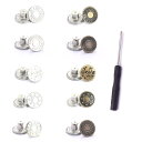 YINKE ジーンズ 調整ボタン 10個セット ジーンズボタン ジーンズにぴったりのボタンピン 金属ジーンズボタン 簡単取付け DIY 手作り 延長と縮小可能 専用ドライバー付き