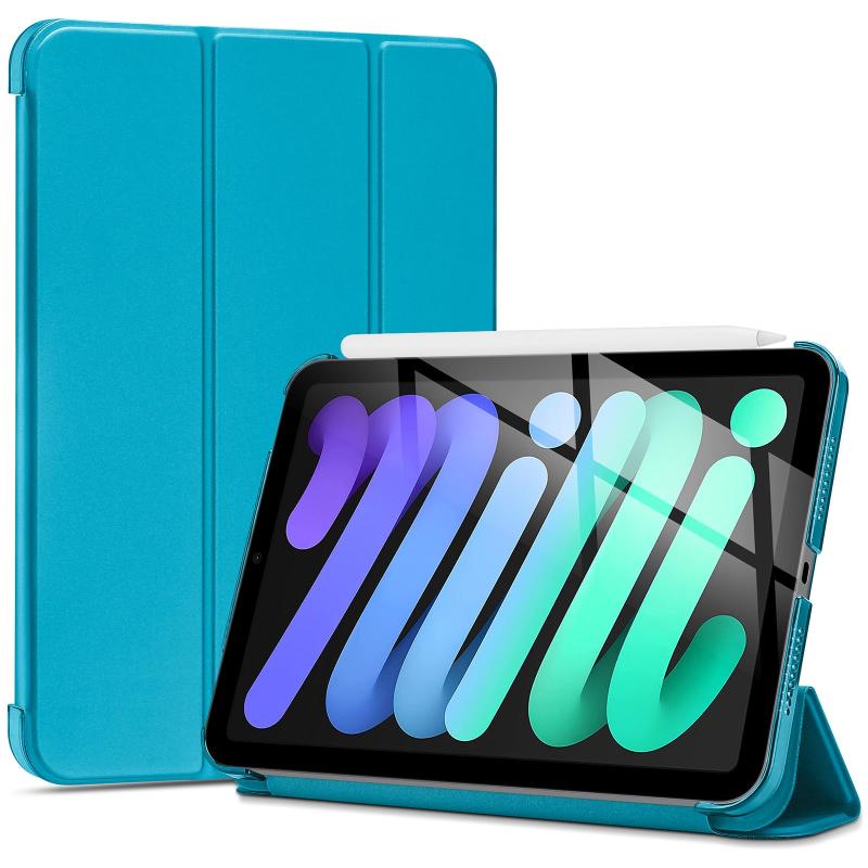 ProCase iPad Mini A17 Pro 第7世代 2024 Mini6 ケース 2021 8.3インチ、スリム 三つ折りスタンド ハードバックカバー、適用機種：iPad Mini A17 Pro 第7世代 2024、Mini 6世代 2021