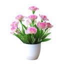 siawadeky カーネーション 造花ポット 鉢植え植物 デスクトップ ミニ造花装飾 世話なし 枯れない花 フェイクフラワー 人工観葉植物 カーネーション花鉢...