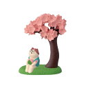 SKTMH ミニチュア置物 桜 猫 2点セット お花見 置き物 樹脂工芸品 かわいい おしゃれ ミニサイズ 桜・春の飾り インテリア 樹脂パーツ 玄関 店舗 屋内 デコレーション 情景模型用 ミニモデル