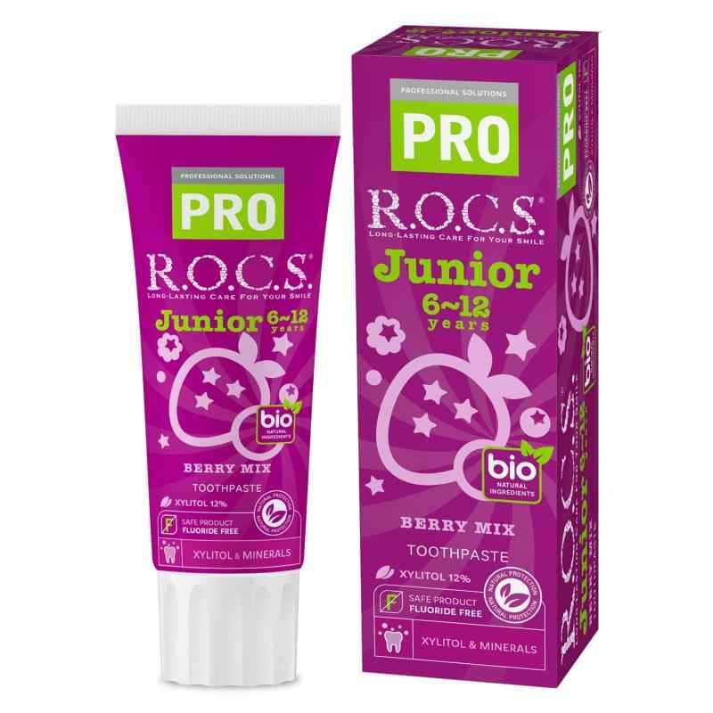 R.O.C.S. ロックスPRO ジュニア(6~12才) ベリーミックス味【ミネラル配合】虫歯予防 こども歯みがき 74g