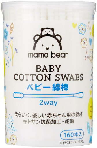 Mama Bear ベビー綿棒 2way 160本x6個 Mama Bear ベビー綿棒 2way 160本x6個