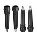 M METERXITY 4個セット トレッキングポール先端キャップ - 杖 交換用キャップ タングステンスチールスティック先端 アウトドアハイキングポールに適用(0.58"外径 黒)(4)