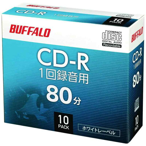 バッファロー 音楽用 CD-R 1回録音 80分 700MB ホワイトレーベル バッファロー 音楽用 CD-R 1回録音 80分 700MB ホワイトレーベル