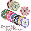 【5/6(火)12:00〜 特別企画! 12時間限定全品5%OFFクーポン配布中】 送料無料 ポーカー カジノ チップ マーカー 15枚 セット / ゴルフ グ...
