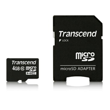 Transcend microSDHCカード 4GB Class10 無期限保証 SDアダプター付