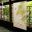 【在庫限り】送料無料 暖簾 のれん 麻 京都 万葉舎 手描きのれん 竹に雀 (R-30) サイズ:約88cm×150cm 素材:麻100% ベストシーズン/春〜...