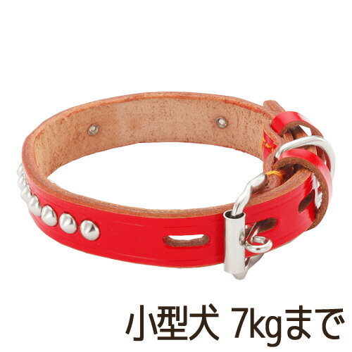 【訳あり】ペットグッズ ドッグ ペティオ BL手縫平首輪中 18 レッド 小型犬用 約23cm～29cm 体重7kgまで (いぬ 犬 イヌ)