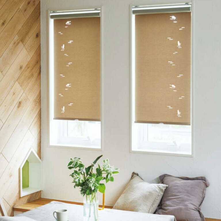 【追加オプション】 レーザーカット TOSO ロールスクリーン TYPE415 サイド柄 左側 右側 ネコ マイテッ..