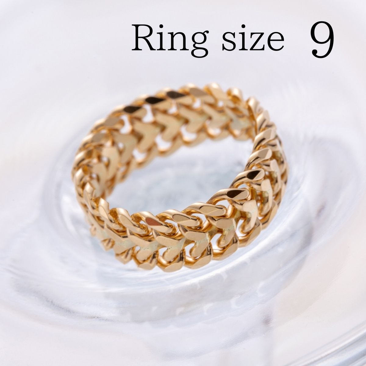 18金 ハート ビスマルク リング チェーンリング 指輪 9号 喜平チェーン 【 日本製 メンズ レディース 18金 k18 日本製 メンズ レディース k18 18k 18金 金 K18刻印 イエローゴールド おしゃれ かわいい 】