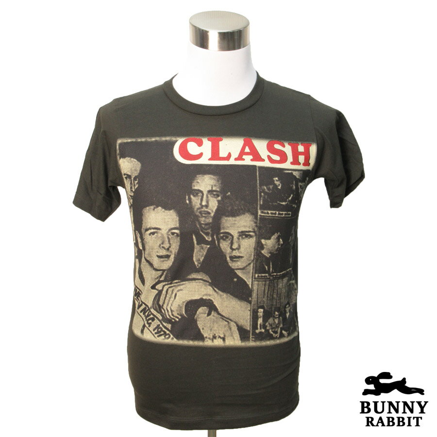 デザインTシャツ BUNNY RABBIT The Clash ザ クラッシュ バンドTシャツ ビンテージ風 プリントTシャツ グッズ パンク 1979年 ロック レジェンド フェス 音楽ロックT Tシャツ 男女兼用 サイズM＆L