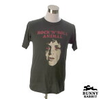 デザインTシャツ BUNNY RABBIT Rock 'n' Roll Animal Lou Reed ロックンロール・アニマル ルー・リード ビンテージ風 UK ロック バンド フェス 黒 ブラック